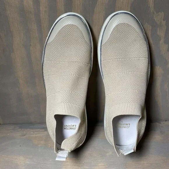 Johnston & Murphy Beige Cream Gold Slip On Casual Shoes Sneakers Womens Size 8 M - Picture 10 of 10